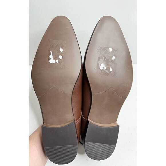 BP Dress Shoes Mens Size 9 Brown Leather Derby Textured Plain Toe Shoe NEW - Picture 10 of 11